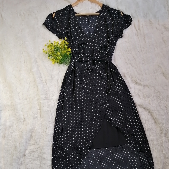 Dynamite Dresses & Skirts - Dynamite Asymmetrical Polka Dot Wrap Dress NWOT
